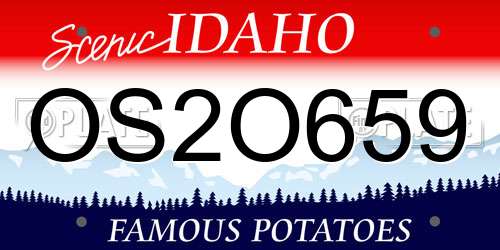 OS2O659 Idaho License Plate