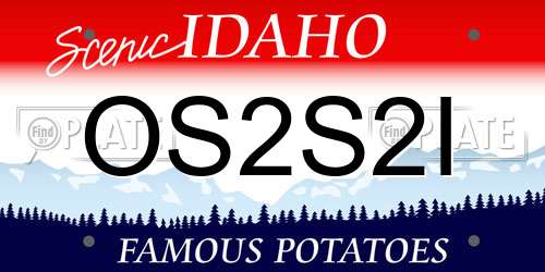 OS2S2I Idaho License Plate