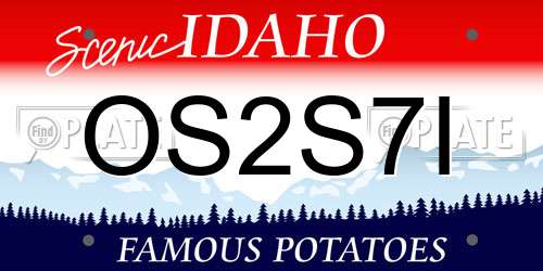 OS2S7I Idaho License Plate