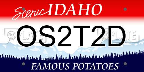 OS2T2D Idaho License Plate