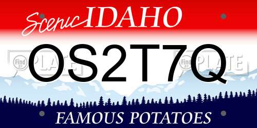 OS2T7Q Idaho License Plate
