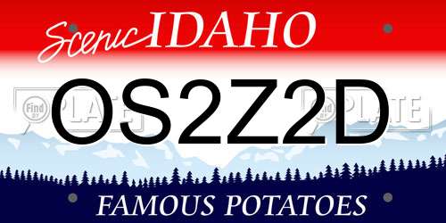 OS2Z2D Idaho License Plate