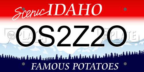 OS2Z2O Idaho License Plate