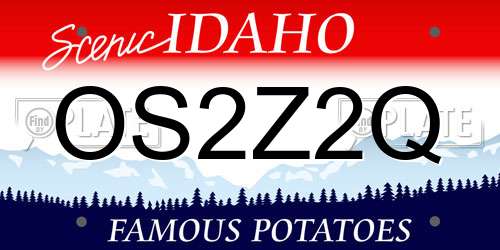 OS2Z2Q Idaho License Plate