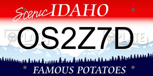 OS2Z7D Idaho License Plate