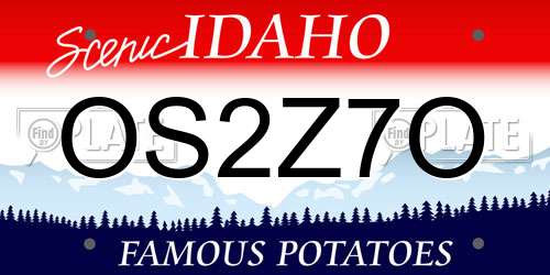 OS2Z7O Idaho License Plate