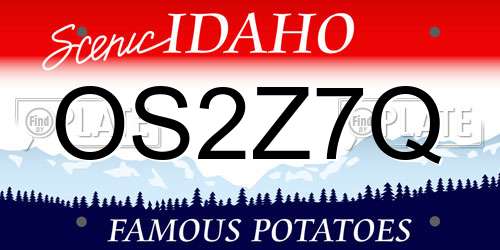 OS2Z7Q Idaho License Plate