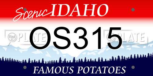 OS315 Idaho License Plate