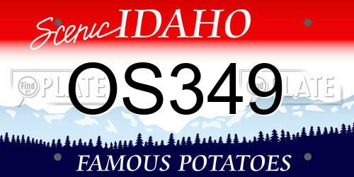 OS349 Idaho License Plate
