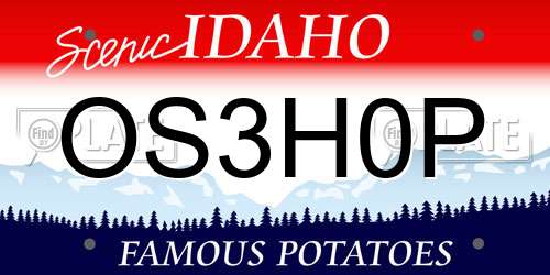 OS3H0P Idaho License Plate