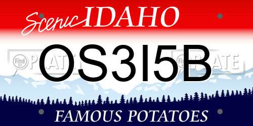 OS3I5B Idaho License Plate