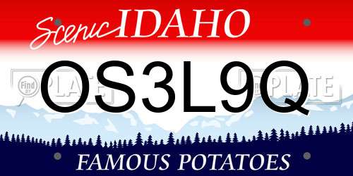 OS3L9Q Idaho License Plate