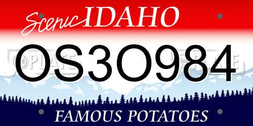 OS3O984 Idaho License Plate