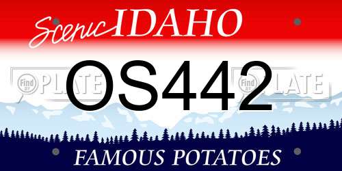 OS442 Idaho License Plate