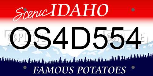 OS4D554 Idaho License Plate