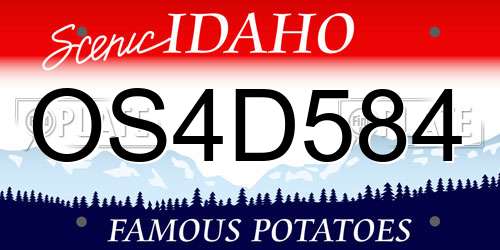 OS4D584 Idaho License Plate