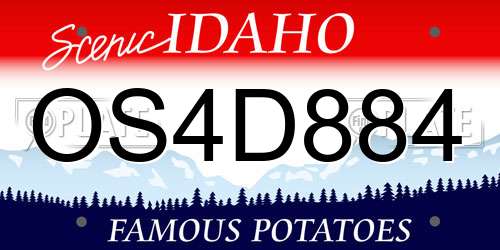 OS4D884 Idaho License Plate