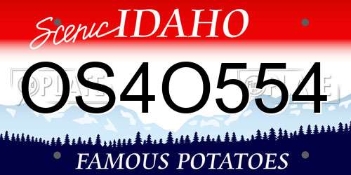 OS4O554 Idaho License Plate