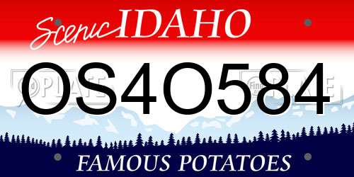 OS4O584 Idaho License Plate