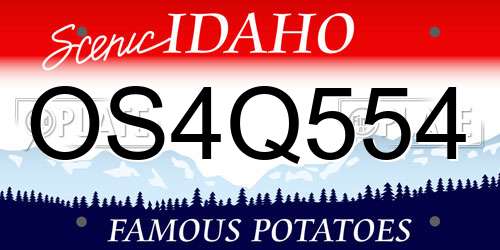 OS4Q554 Idaho License Plate
