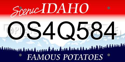 OS4Q584 Idaho License Plate