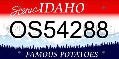 OS54288 Idaho License Plate