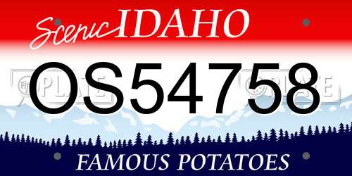 OS54758 Idaho License Plate