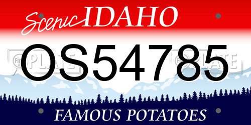 OS54785 Idaho License Plate