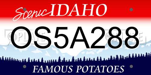 OS5A288 Idaho License Plate