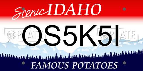 OS5K5I Idaho License Plate