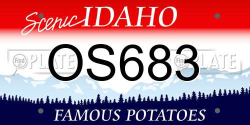 OS683 Idaho License Plate
