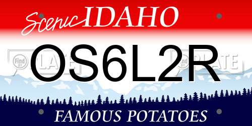 OS6L2R Idaho License Plate