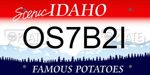 OS7B2I Idaho License Plate