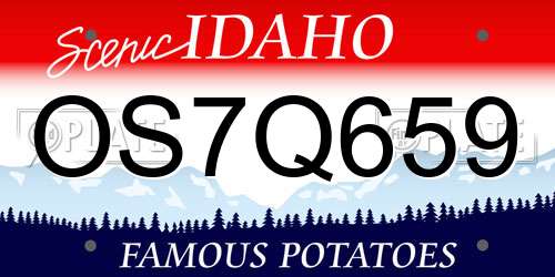 OS7Q659 Idaho License Plate