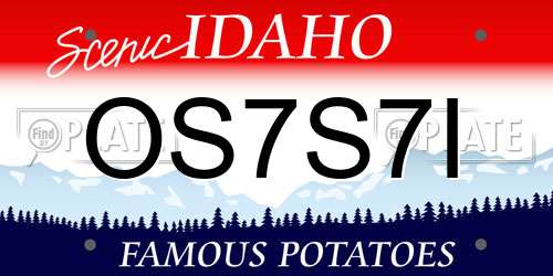 OS7S7I Idaho License Plate