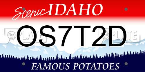 OS7T2D Idaho License Plate