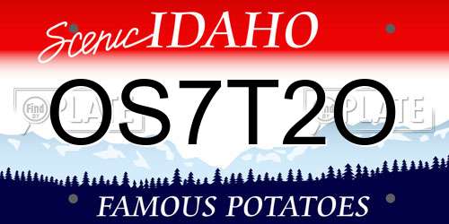 OS7T2O Idaho License Plate