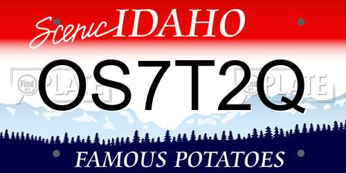 OS7T2Q Idaho License Plate