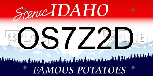 OS7Z2D Idaho License Plate