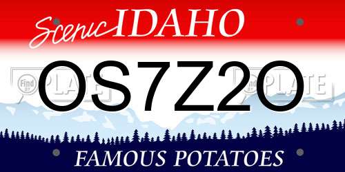 OS7Z2O Idaho License Plate