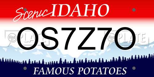 OS7Z7O Idaho License Plate