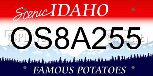 OS8A255 Idaho License Plate