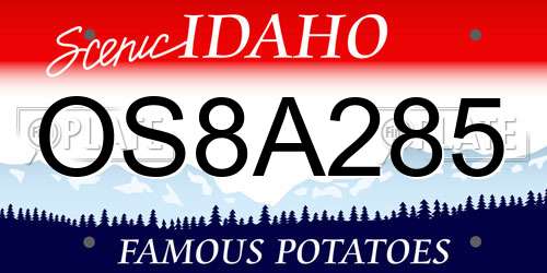 OS8A285 Idaho License Plate