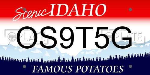 OS9T5G Idaho License Plate