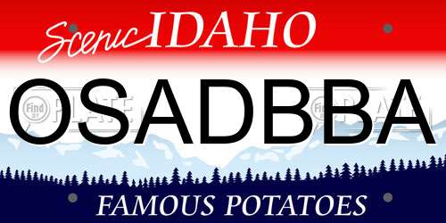 OSADBBA Idaho License Plate