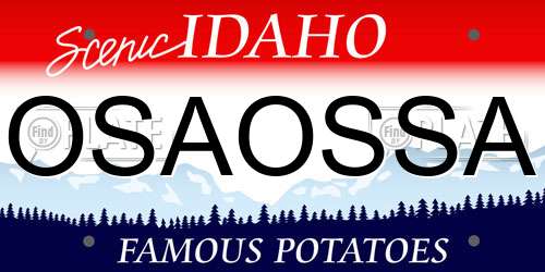 OSAOSSA Idaho License Plate
