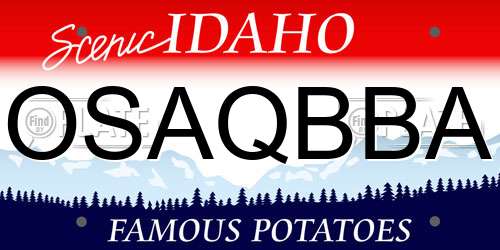 OSAQBBA Idaho License Plate