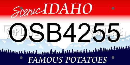 OSB4255 Idaho License Plate