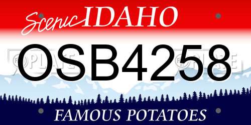 OSB4258 Idaho License Plate