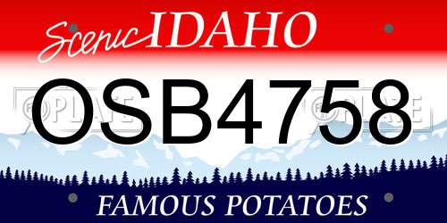 OSB4758 Idaho License Plate